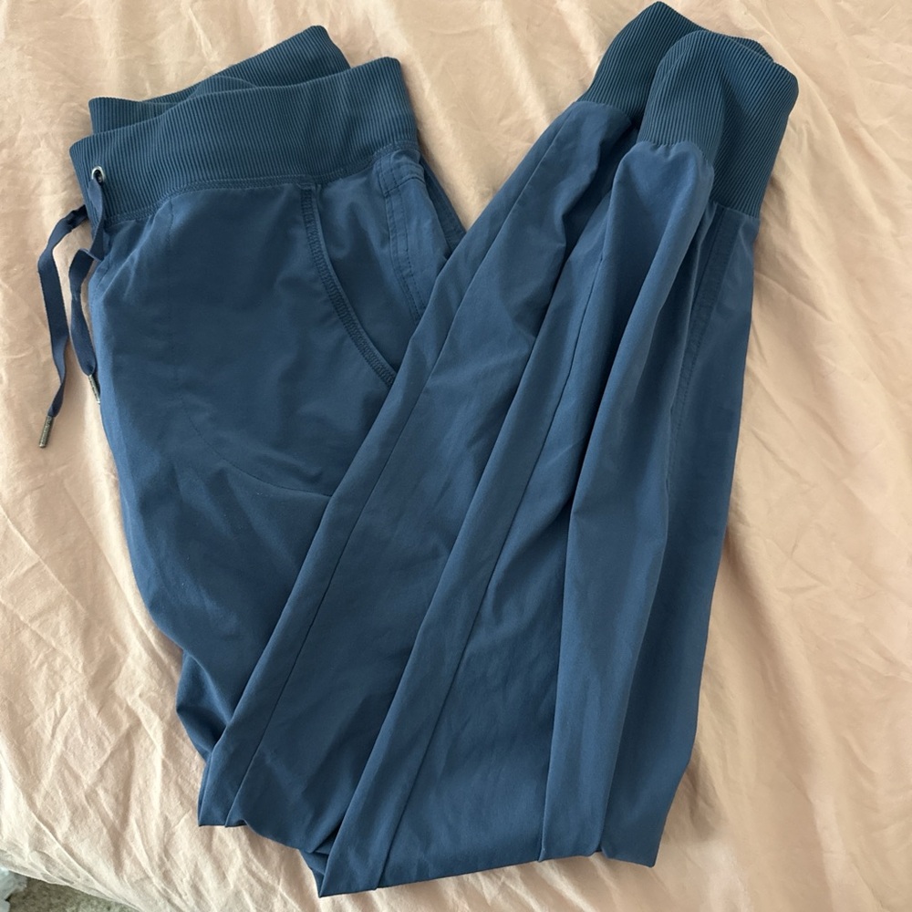 Athleta Slate Blue Rib-Waist Joggers
